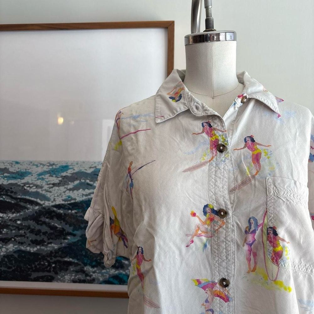 Colorful Surfer Print Shirt